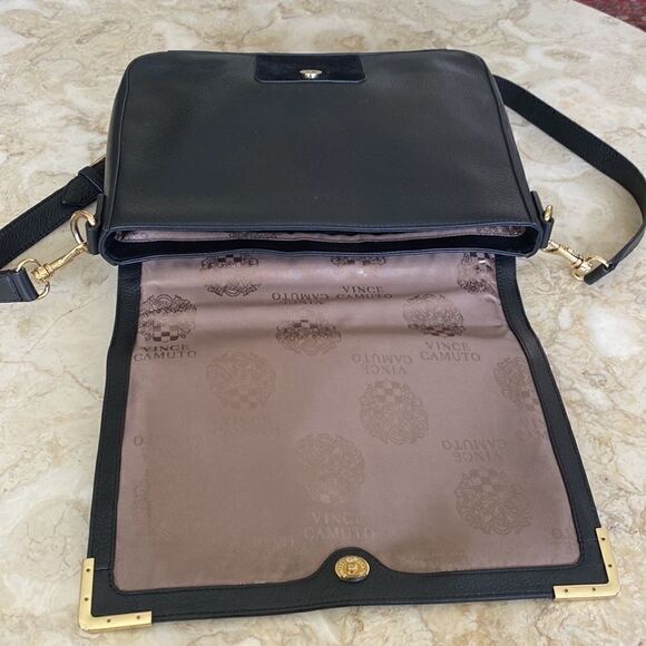 Vince Camuto Black Leather Satchel Shoulder Bag - Picture 10 of 15